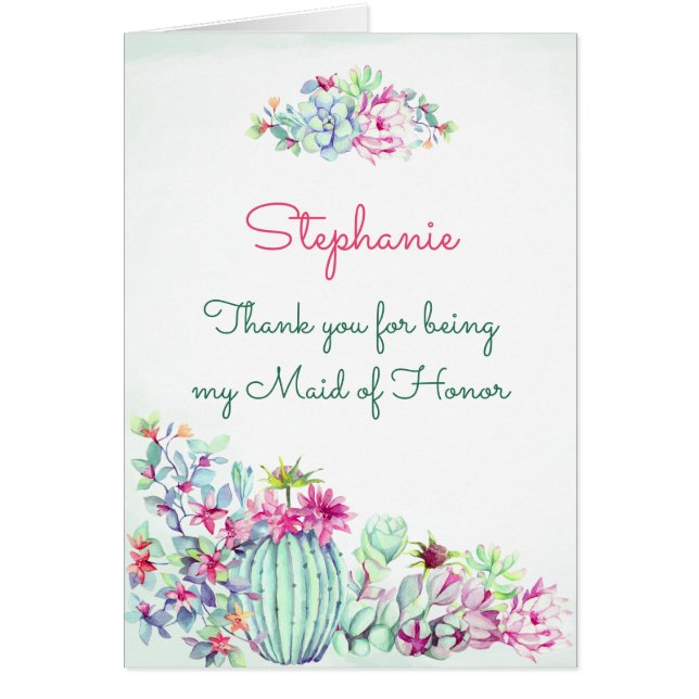 Trauzeugin Vielen Dank, Cactus & Succulents (Vorne)