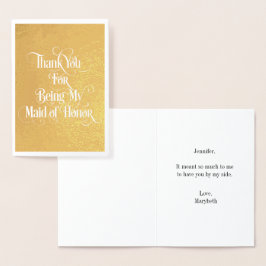 Trauzeugin Vielen Dank für Ihre Gold Foil Card Folienkarte