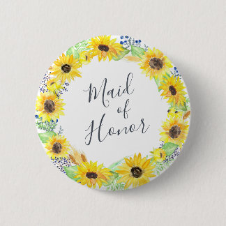 Trauzeugin von Blumenfeldern Button
