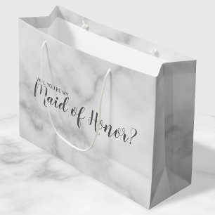Trauzeugin Vorschlag Elegant Marble Script Große Geschenktüte