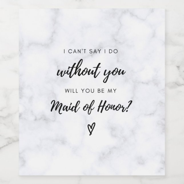 Trauzeugin Vorschlag Weinetikett (Einzelnes Label)