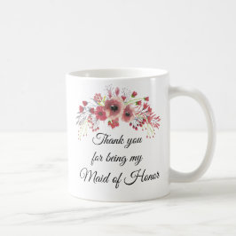 Trauzeugin Wasserfarbe Rosa Blume Bouquet Tasse