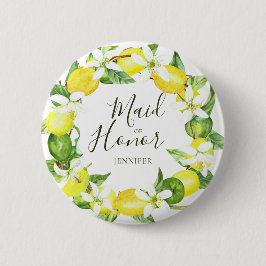 Trauzeugin Wasserfarben Lemon Wreath ShowButto Button