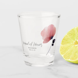 Trauzeugin Wasserfarbenfroh Mohn Personalisiert Schnapsglas