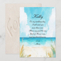 Trauzeugin "Watercolor Blue Ocean Beach"