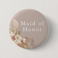 Trauzeugin Wedding Boho Pampas Grass Button