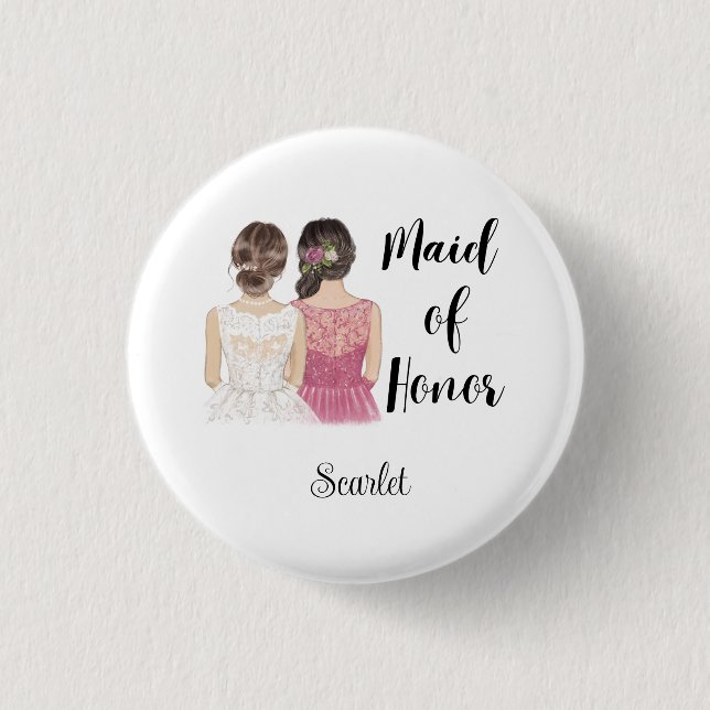 Trauzeugin Wedding Brautparty Pinback Button (Vorderseite)