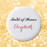Trauzeugin Wedding Bridal Junggeselinnen-Abschied Button<br><div class="desc">Schöne,  elegante,  lustige,  coole,  maßgeschneiderte,  personalisierte,  stilvolle runde Pinback-Taste für die Trauzeugin für Brautparty,  Junggeselinnen-Abschied,  Hochzeitsfeier.</div>