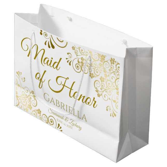 Trauzeugin Wedding Gift Bag - Große Große Geschenktüte (Vorderseite Schrägansicht)