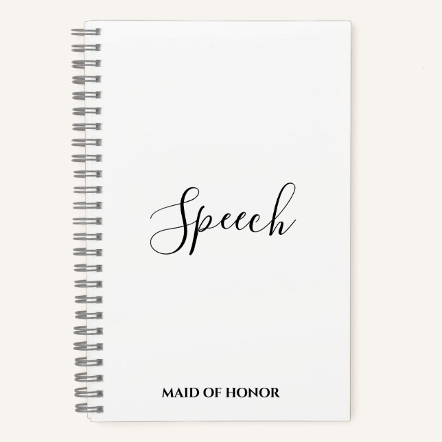 Trauzeugin Wedding Speech Notebook Notizbuch (Vorderseite)
