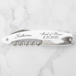 Trauzeugin White Black Wedding Corkschrauben Kellnermesser