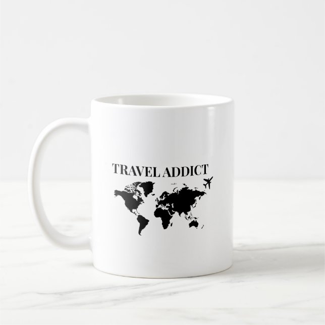 Travel addict - world travel gift kaffeetasse (Links)