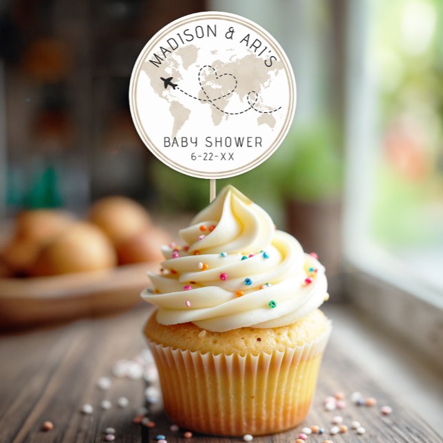 Travel Adventure Baby Shockaufkleber Runder Aufkleber (Baby Shower Favor Sticker)