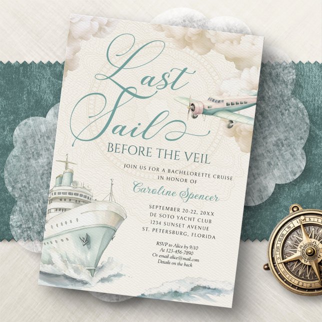 Travel Adventure Cruise Bachelorette Party Einladung (Von Creator hochgeladen)