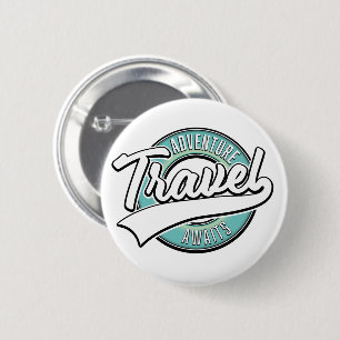 Travel Adventure erwartet Vintages Logo Button