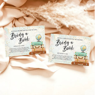 Travel Adventure Gold Baby Dusche Bringen Sie ein  Begleitkarte