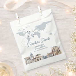 Travel Adventure World Map Airplane Baby Shower Geschenktütchen