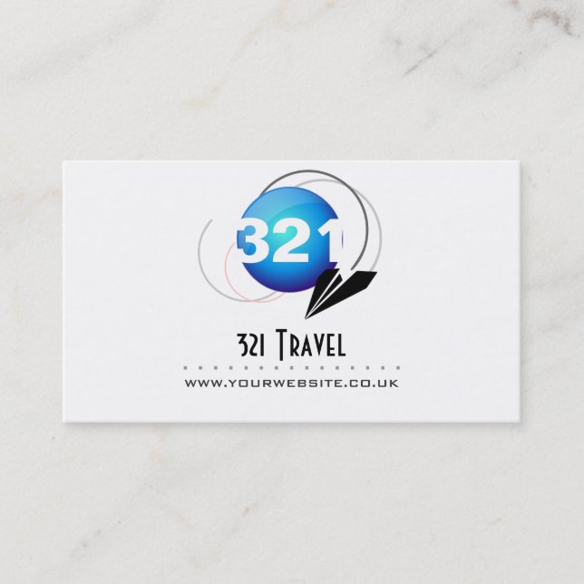Travel Agency Business Card (Blaue Logo-Version) Visitenkarte (Vorderseite)
