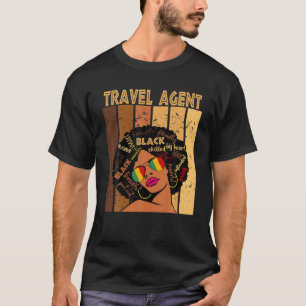Travel Agent Afro Afro American Women Black T-Shirt