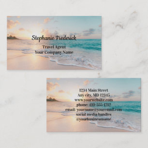 Travel Agent Beach Ocean Business Card Visitenkarte