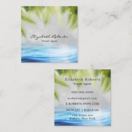 Travel Agent Beach Tropical Szene Quadratische Visitenkarte