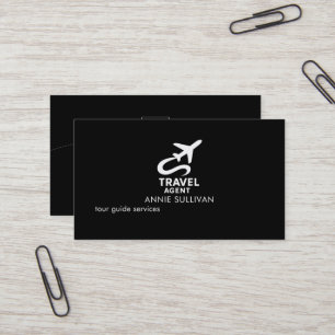 Travel Agent Black Business Card Visitenkarte