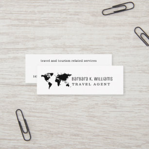 Travel Agent Business Card Weltkarte Mini Visitenkarte