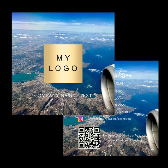 Travel Agent Foto QR Code Social Media Quadratische Visitenkarte (Von Creator hochgeladen)