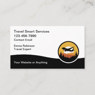 Travel Agent Moderne Emblem Business Cards Visitenkarte