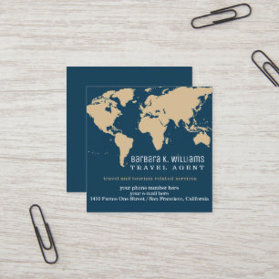 Travel Agent Moderne Visitenkarte mit Weltkarte