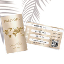 Travel Agent Passport World Map Boarding Pass