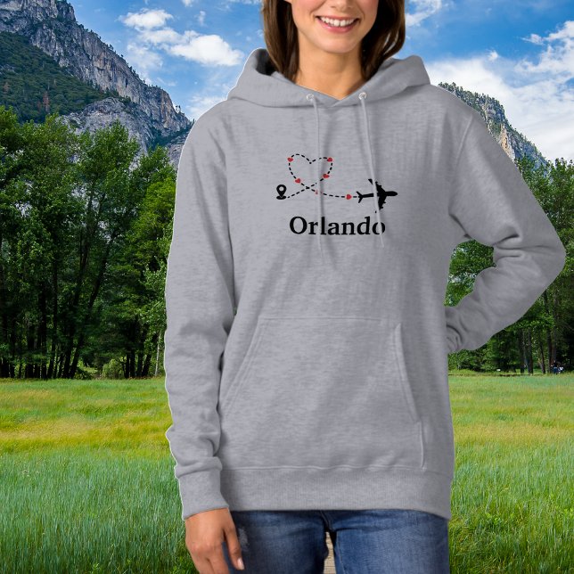 Travel Airplane & Heart Custom Location Hoodie (Von Creator hochgeladen)