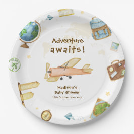 Travel Around The World Airplane Baby Shower  Pappteller