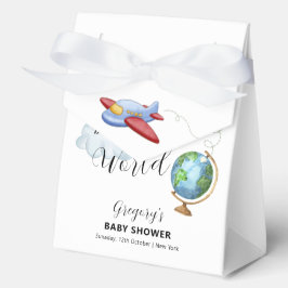 Travel Around The World Map Airplane Baby Shower Geschenkschachtel