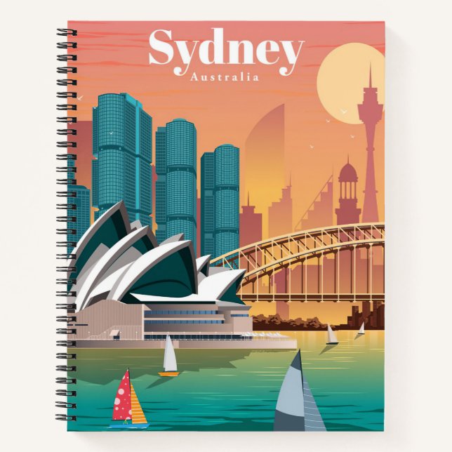 Travel Art Travel To Sydney Australia Notizbuch (Vorderseite)