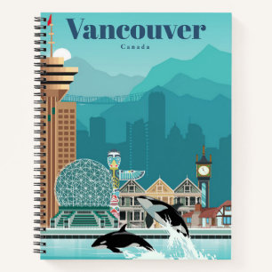 Travel Art Travel To Vancouver Notizbuch