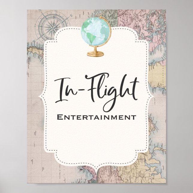 Travel Baby Shower In-Flight Entertainment-Zeichen Poster (Vorne)
