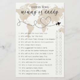 Travel Baby Shower Mommy oder Daddy Game