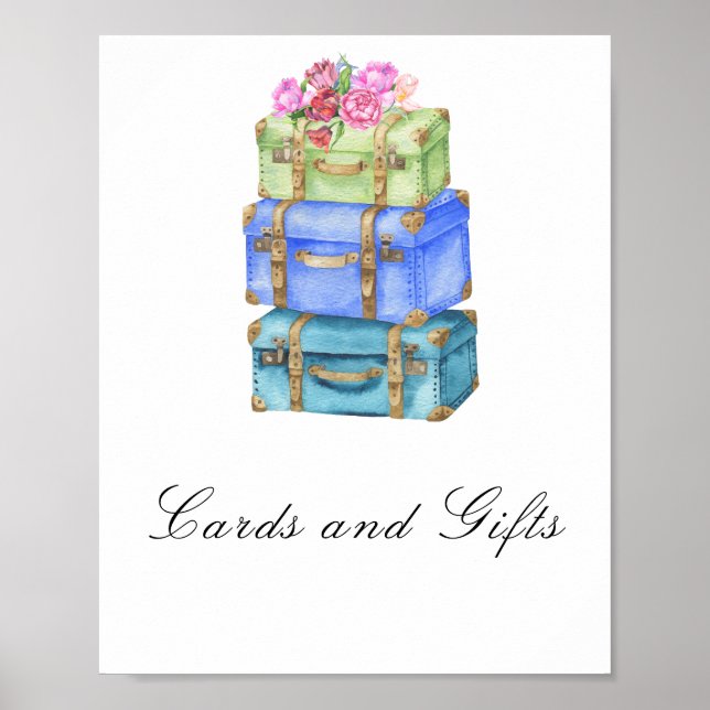 Travel bags bridal shower Cards and Gifts Poster (Vorne)