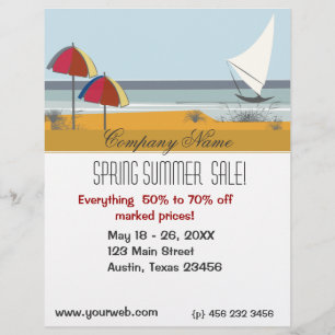 Travel Beach Ocean Summer Sail Boat Flyer