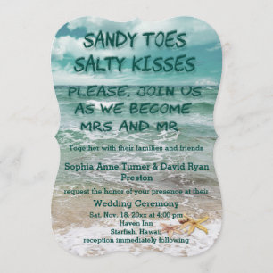 Travel Beach Zielort Starfish Hochzeit Einladung