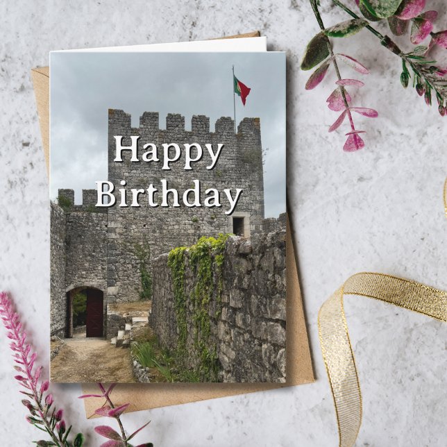 Travel Birthday Castle Portugal Photo fun Karte (Von Creator hochgeladen)