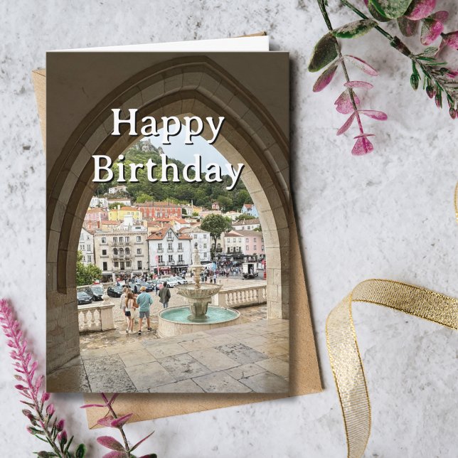 Travel Birthday Portugal Fun Photo  Karte (Von Creator hochgeladen)
