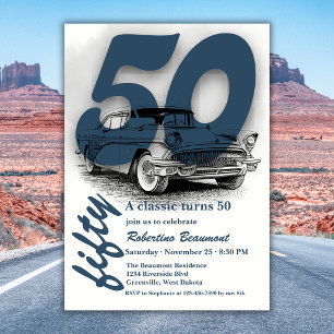 Travel Blue Classic Car wird 50. Geburtstag gefeie Einladung