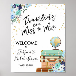 Travel Brautparty Begrüßungsabzeichen Miss an Mrs. Poster