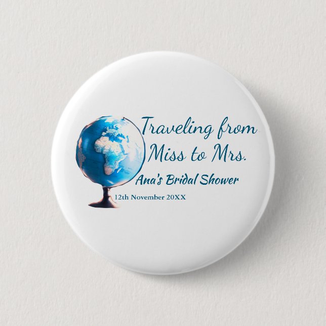 Travel Brautparty Namensdatum fehlen Frau Sim Button (Vorderseite)