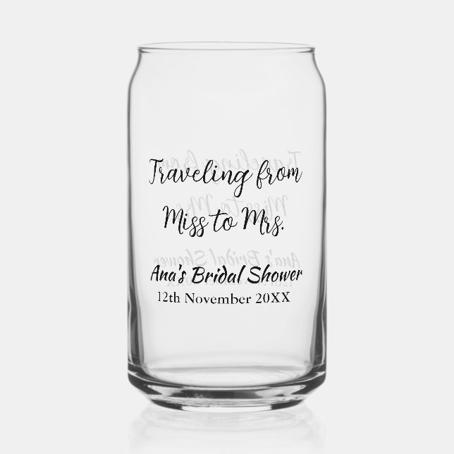 Travel Brautparty Namensdatum fehlen Frau Sim Dosenglas (Vorderseite)