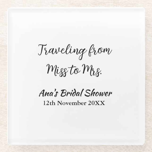 Travel Brautparty Namensdatum fehlen Frau Sim Glasuntersetzer (Vorderseite)