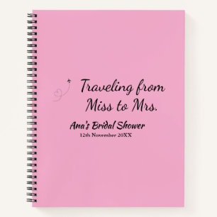 Travel Brautparty Namensdatum fehlen Frau Sim Notizbuch