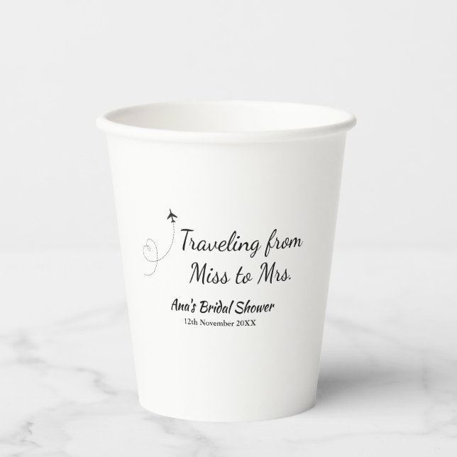 Travel Brautparty Namensdatum fehlen Frau Sim Pappbecher (Vorderseite)